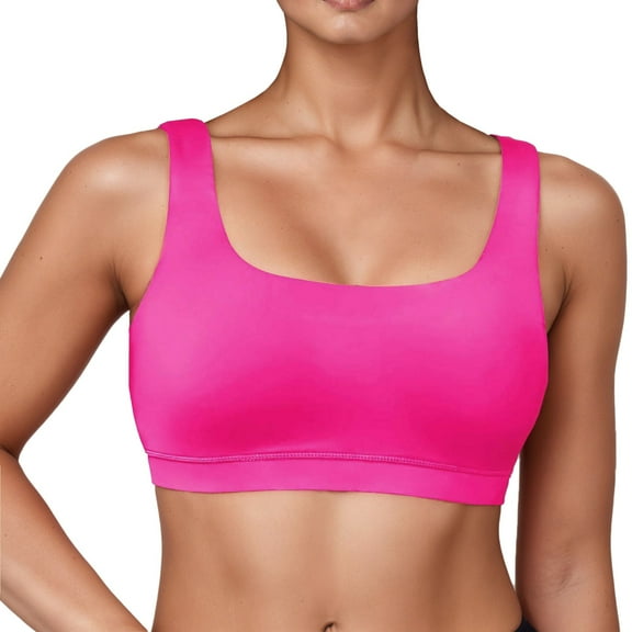 Hifoo Women Sports Bra Women Swimsuit Bathing Bra Bikini Tops O-Neck Swimwear Leisure Solid Color Push Up Brassiere Bralette