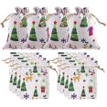 thumbnail image 1 of 10 bolsas de regalo con cordón de yute de línea pequeña, bolsa de arpillera de Navidad para regalo de fiesta kaili Sencillez, 1 of 5