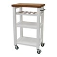 thumbnail image 1 of Steve Silver Belden Solid Wood White Kitchen Cart with Casters, 1 of 2