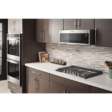 Whirlpool - 1.1 Cu. Ft. Low Profile Over-the-Range Microwave Hood Combination - Stainless Steel