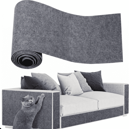 Adhesive Cat Scratch Couch Furniture Protector DIY Climbing Cat Scratcher Pad Deterrent for Cat Claw Scratching LightGrey 39.3x15.8In Indoor