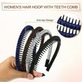 thumbnail image 4 of Unique Bargains 4pcs Teeth Comb Headband Tooth Comb Hair Hoop for Women Deep Brown Black Deep Blue Gray, 4 of 7