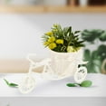 thumbnail image 2 of Artificial Flower Basket Bike Shaped Flower Stand Desktop Storage Basket White, 2 of 8