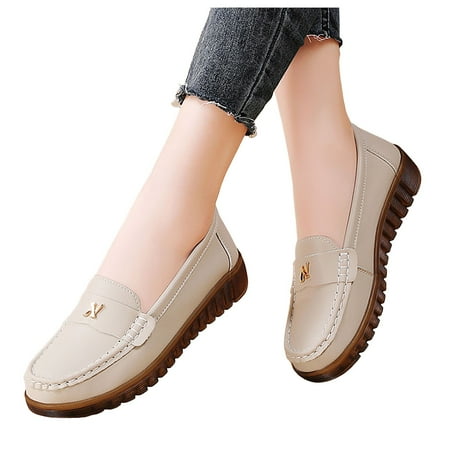 Mepaouo Womens Slip-ons Loafers Casual Walking Penny Flats Driving Boat Shoes Classic Nurse Shoes