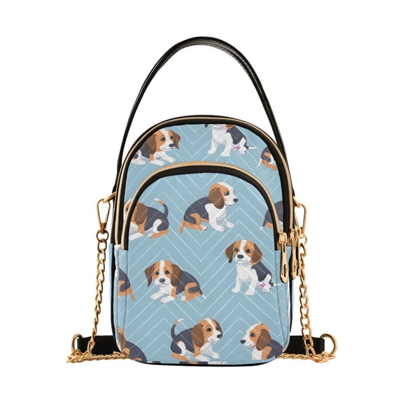 joogoo Women Cute Beagle Dogs Chain Crossbody Bags Shoulder Handbag Phone Purse