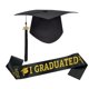 thumbnail image 1 of CaiYueKe Graduation Headband and Shoulder Straps for Congrats Grad Party Supplies Bachelor Cap Headband with Doctoral Hat Black Sash Satin Tassels Tiaras for Graduation Party Dress up Favor Photo, 1 of 4