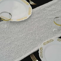 Balsa Circle 14 x 108" Sequined Table Runner White