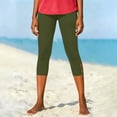 thumbnail image 6 of Women's Soft Fabric Slim Fit Yoga Capri Pants with Pockets, Mid Waisted Tummy Control Stretchy, Casual Lounge Athletic Gym Fitness, Capri Pants for Women Womens Cropped Pants, 6 of 8