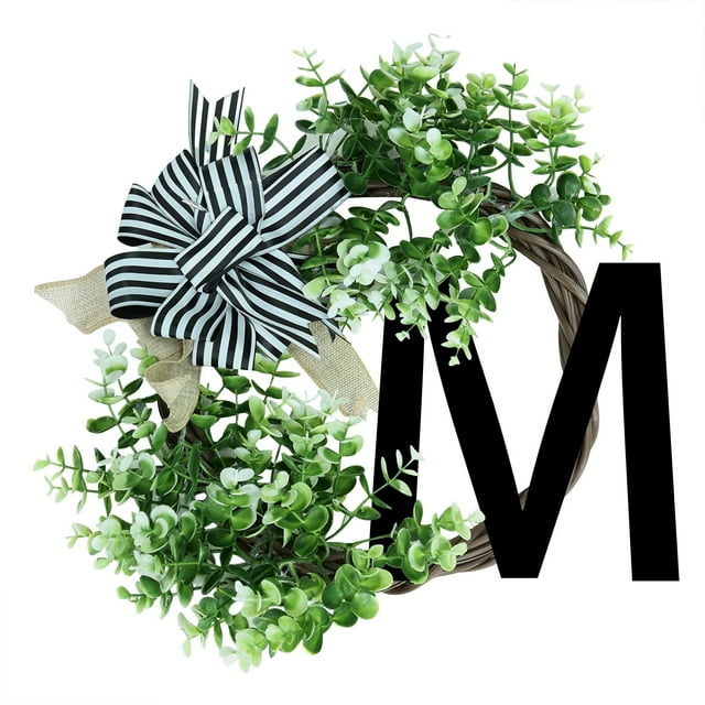 Unique Last Name Year Round Front Door Wreath With Bow Welcome Sign Garland 26 Letter Farmhouse Wreath For Front Door Spring All Mini Window Battery Powe Wreath Lights Solar Powe Wreath