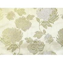 Minerva Metallic Woven Brocade Fabric Cream - per yard