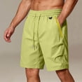 thumbnail image 2 of Xzbqbs Men's Polyester Cargo Shorts Drawstring Breathable Outdoor Summer Bottoms Solid Color Lightweight Athletic Utility Trousers with Pockets, 2 of 6