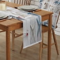 thumbnail image 2 of Table Runner Dresser Scarves 60 Inch Long, Marine Nautical Lighthouse Splicing Linen Dining Table Runners Sail Boat Starfish Conches Tabletop Scarf for Wedding Holiday Party Kitchen, 2 of 7