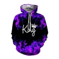 thumbnail image 3 of Sudadera con capucha para hombre y mujer, con estampado 3D, a la moda, con diseño de rey y reina, para él y para ella, informal, de gran tamaño, 3 of 5