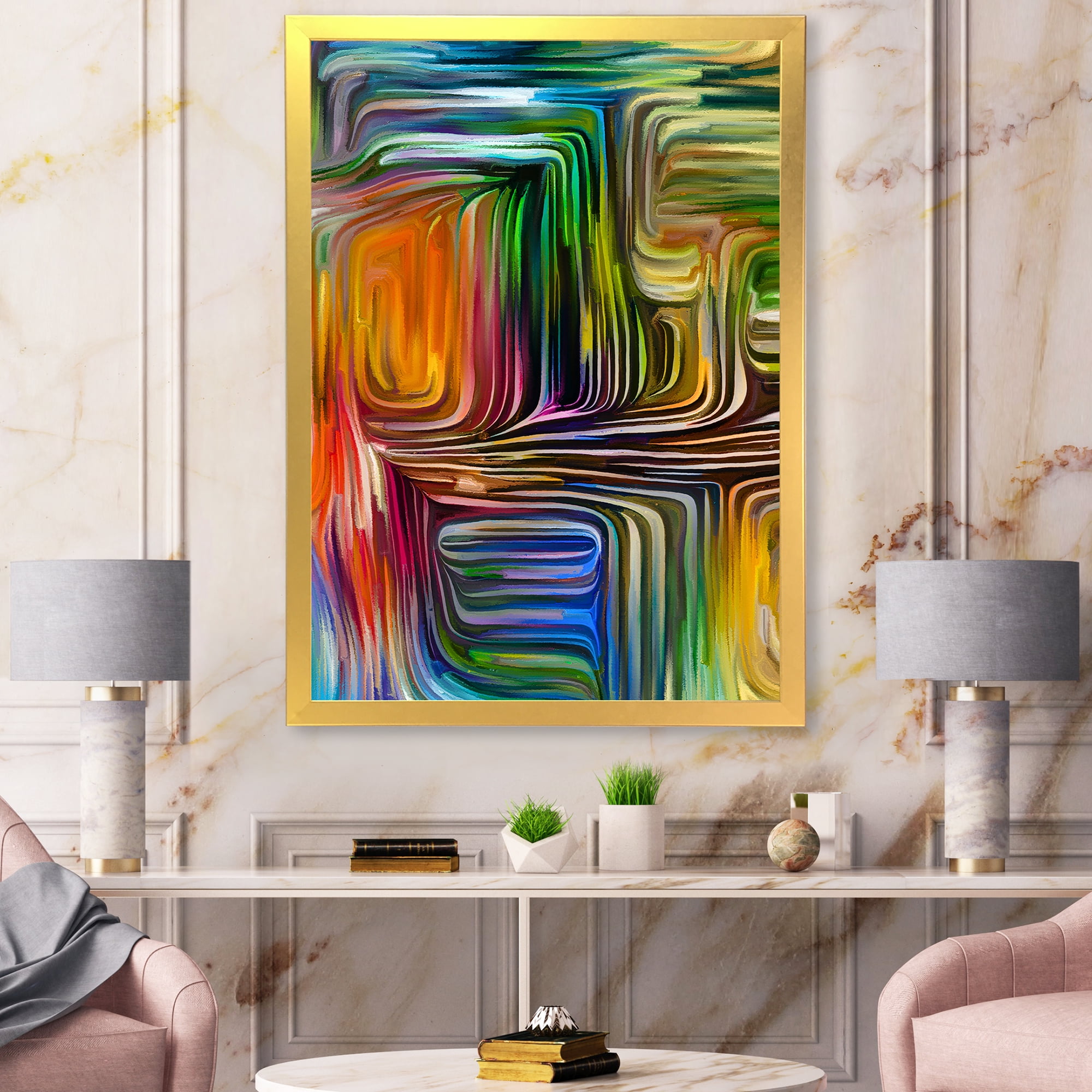 Designart 'Colour Spiral Fusion III' Modern Framed Art Print