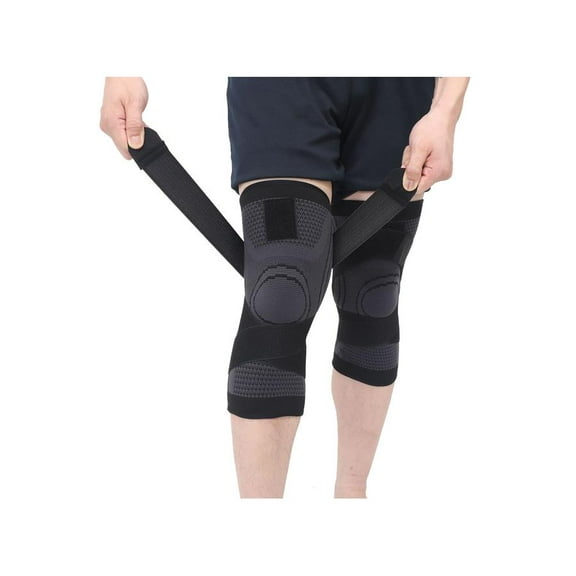 Knee Compression Sleeve, [2 Pack] Adjustable Knee Brace Knee Pad Stabilizers With Strap Knee Support For Runining, Basketball, Arthritis, Joint Pain Relief, Injury Recovery