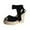 Black, variant on Women's Bandage Casual Shoes Solid Comfortable Lace Up Platform Wedge Sandals Shoes