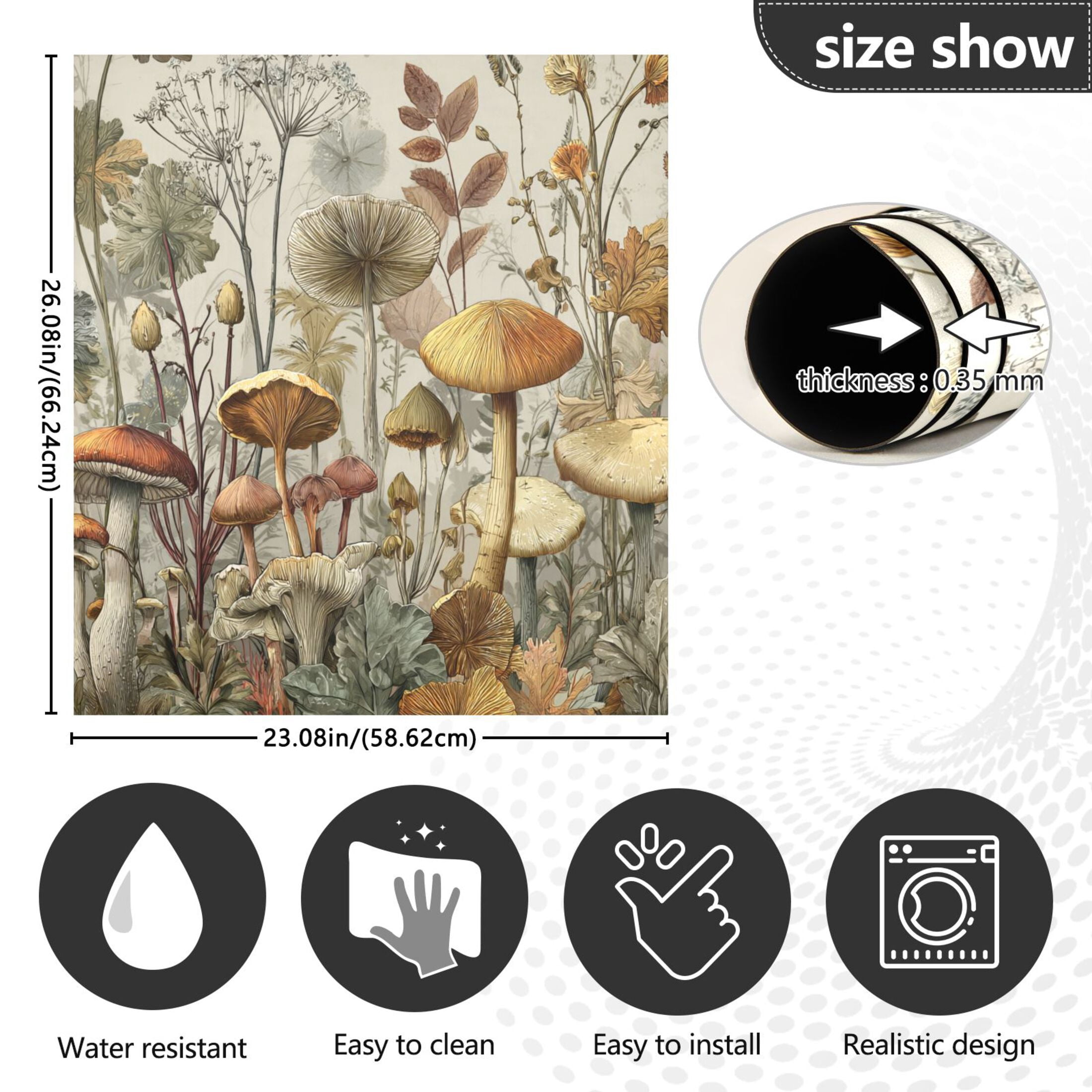 Dishwasher Sticker Magnetic Dishwasher Sticker Magnetic Decorative Sticker Refrigerator Sticker Dishwasher Decorative Stickers Gray Mushroom