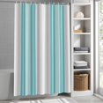 thumbnail image 6 of Shower Curtains for Bathroom-36"x72",Teal Stripe Gray Line Waterproof Bath Curtain Grommet Shower Curtain Set with Hooks, 6 of 9