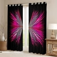thumbnail image 2 of Erosebridal Abstract Butterfly Curtains Pack of 2 (52x84), Geometry Lines 30%-50% Black Out Curtains, Hot Pink, 2 of 6