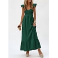 thumbnail image 6 of PRETTYGARDEN Women's Summer Casual Maxi Dresses Cap Sleeve V Neck Smocked Long Pockets Party Sundress Vacation Outfits, 6 of 8
