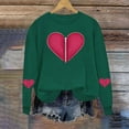 thumbnail image 5 of dazeni Valentine's Sweatshirt for Women Cute Love Heart Blouse Casual Long Sleeve Valentine Tshirt Fashion Clothes Tops Army Green Small, 5 of 6