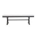 thumbnail image 2 of Outdoor Patio Bench with Cushion All Weather 63" Aluminum Benches Rectangular Dining Seating, Grey, 2 of 5