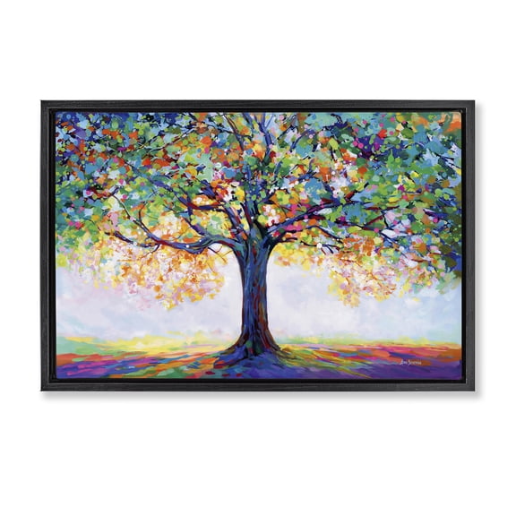 Stupell Industries Modern Tree Of Opportunity Black Floating Frame Canvas Art, 25 x 17, by Leon Devenice