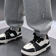 thumbnail image 5 of NOLDARES Boys Baggy Sweatpants Casual Straight Wide Leg Drawstring Waisted Joggers Sweat Pants with Pockets(W123-Grey), 5 of 6