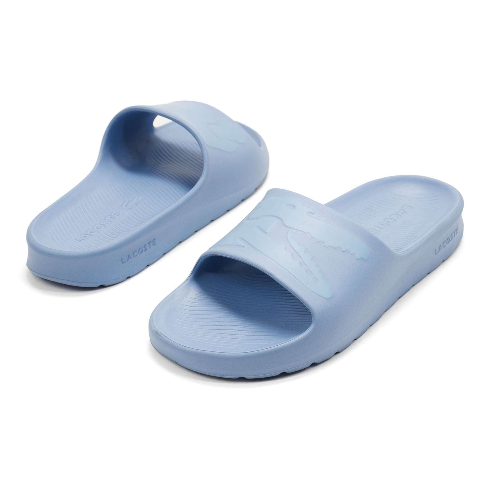 サンダル・ミュール LACOSTE Croco 20 Evo 7-45CFA0042 Lacoste Men's Croco 2.0 Slide Sandals, Light Blue,13 M US