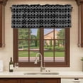 thumbnail image 6 of 2 Pack Valances for Window, Black Boho Short Curtains for Kitchen Bedroom Living Room, Vintage Ethnic Tribe Abstract Art Geometric Rod Pocket Small Window Treatment Valance Drapes 54 x 18 Inch, 6 of 8