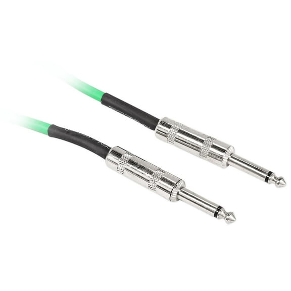 Rockville RCGT1.5G 1.5' 1/4'' TS to 1/4'' TS Instrument Guitar Cable in Green