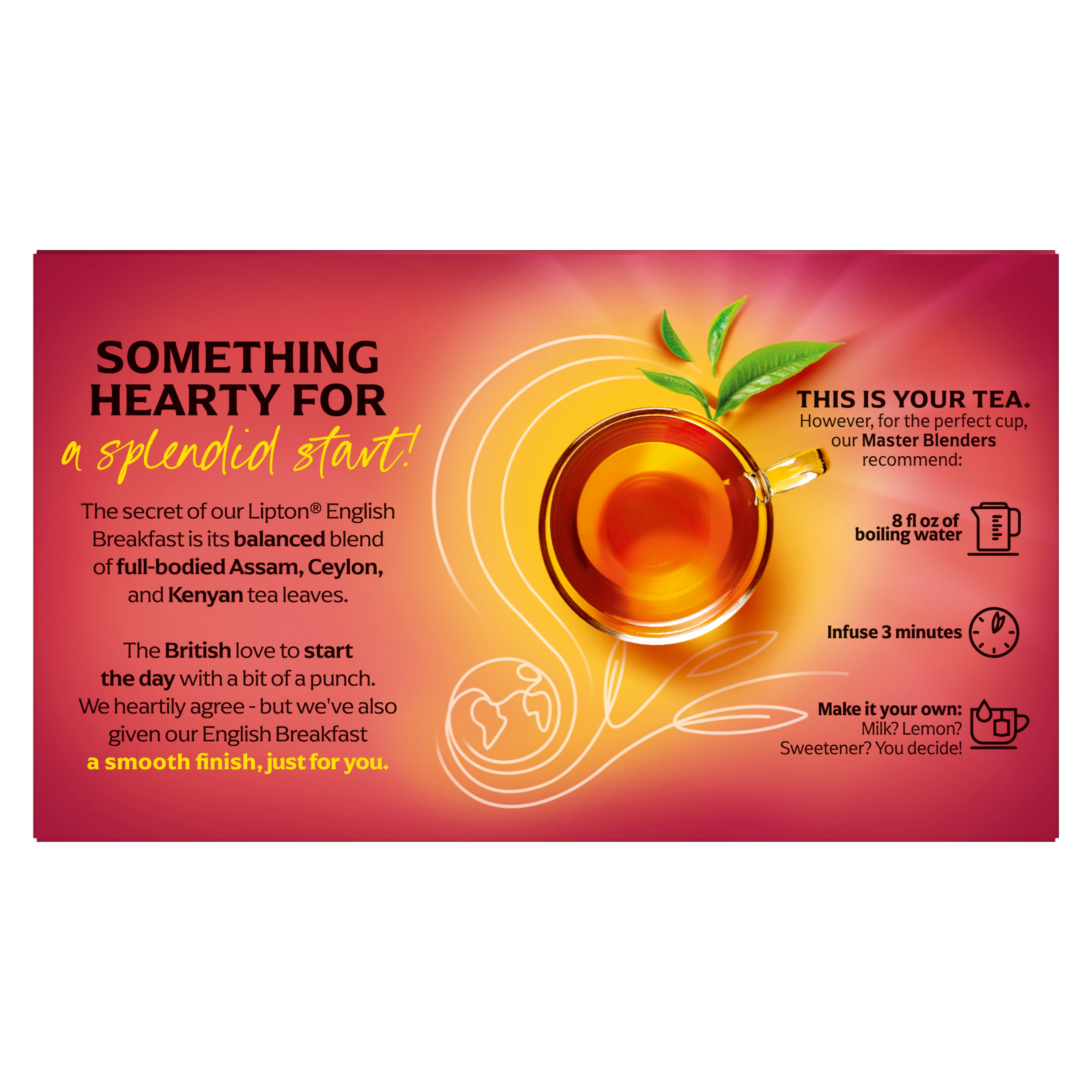 Lipton English Breakfast Tea Bags 20 Count – Pack of 6 (Total 120 Bags)