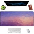 thumbnail image 3 of Extended Gaming Mouse Pad (35.4x15.7 in), Large Stable Rubber Base Mousepad with Stitched Edges, Keyboard Mouse Mat Desk Pad for Work, Game, Office, Home - Light Blue Purple Triangle, 3 of 6