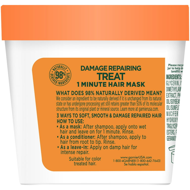 Garnier Fructis Damage Repairing Minute Hair Mask with Papaya Extract, 3.4 fl oz - Walmart.com