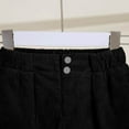 thumbnail image 5 of AHTJRT Corduroy Shorts for Girls Elastic Waist Front Button Shorts with Pockets Comfort Lightweight Spring Summer Lounge Outdoor Short Pants Black 5-6 Years, 5 of 7