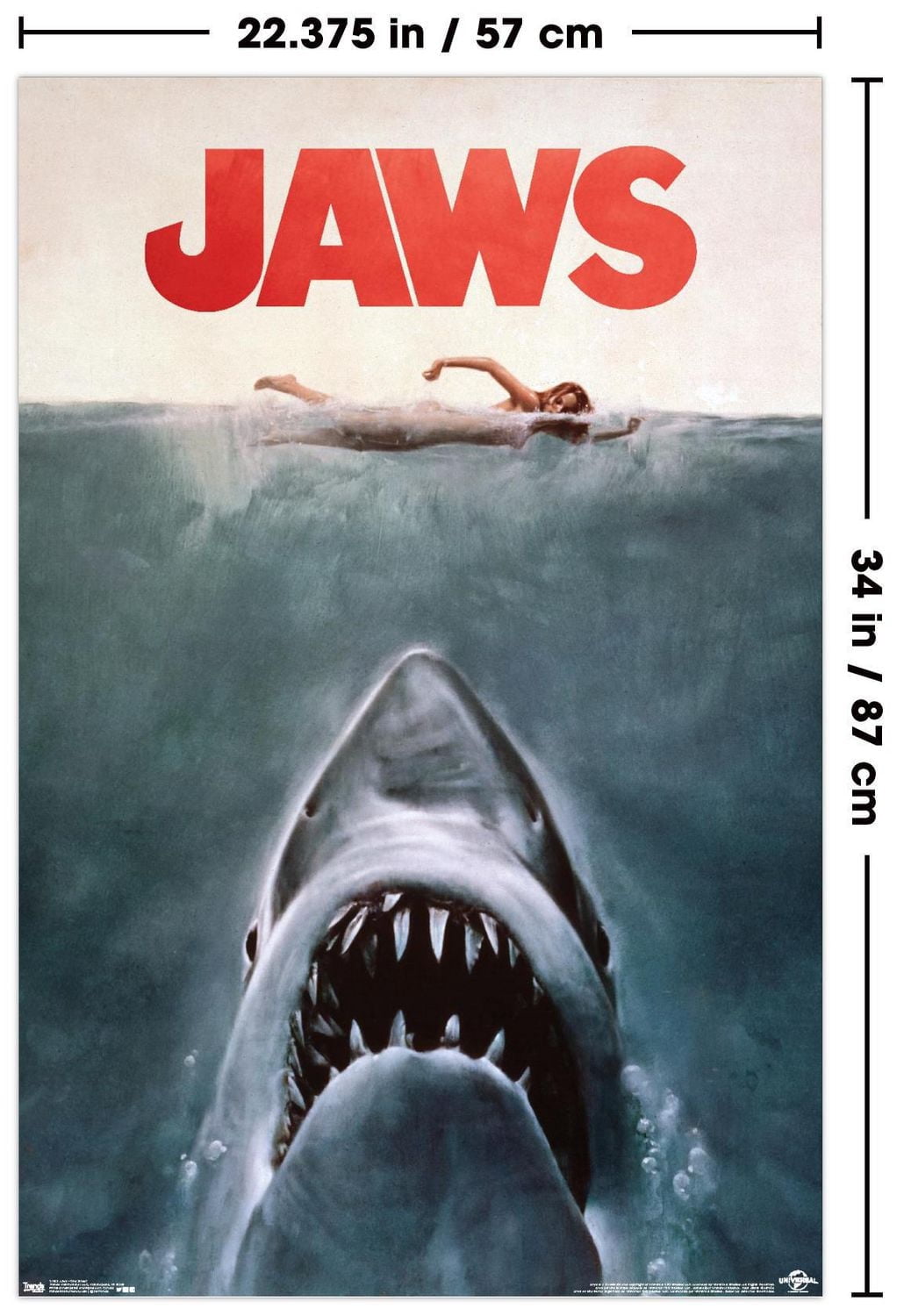 Jaws - One Sheet Wall Poster, 22.375" x 34"