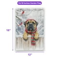 thumbnail image 5 of Playful Bullmastiff Welcomes Winter Snowy Day with Cardinal Bird Garden Flag 12x18in Double Sided Dog Lover Outdoor Decor - 2017, 5 of 5