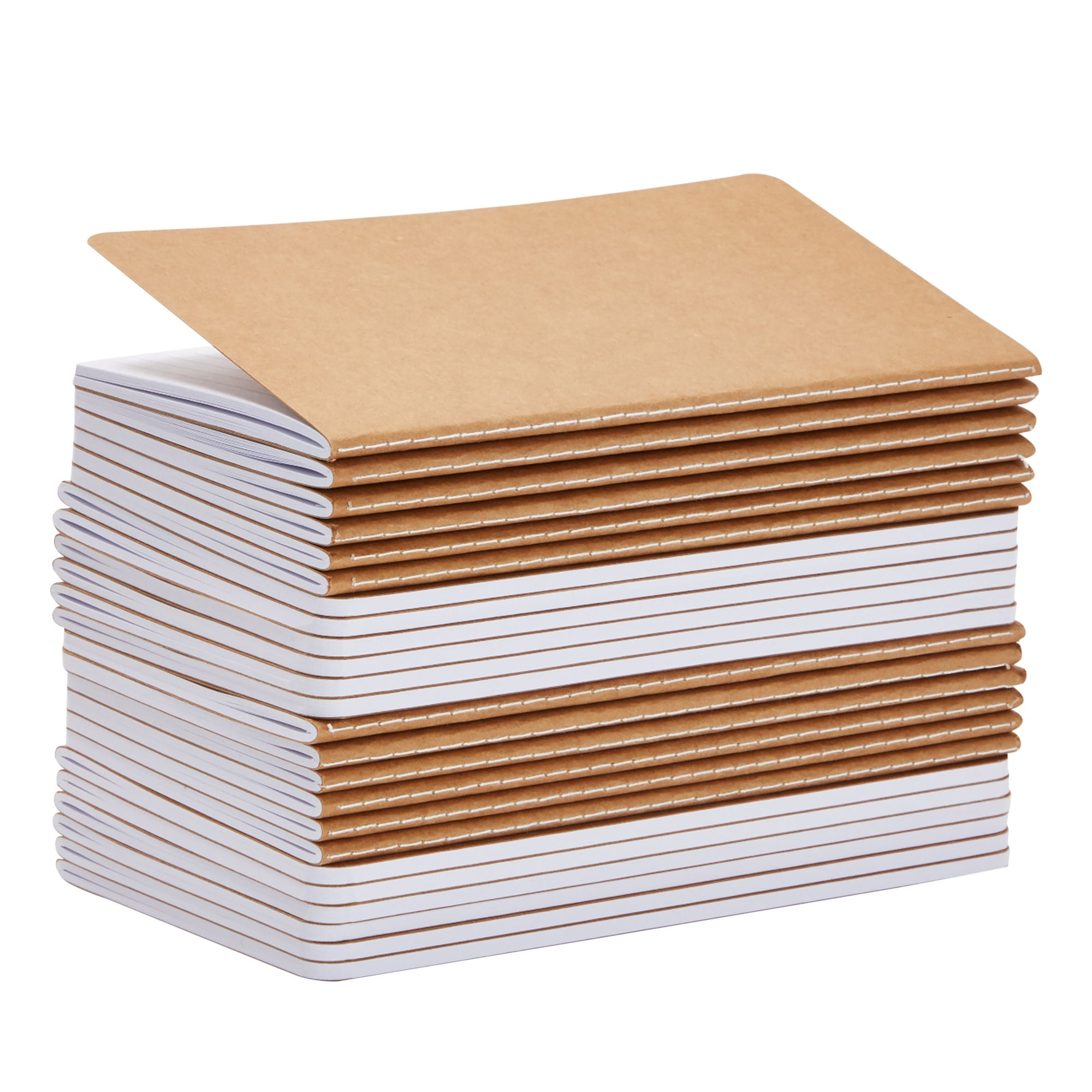 Paper Junkie 24 Pack Lined Kraft Paper Notebook Bulk Set, Travel Journals  With 80 Pages For Students, Travelers, Kids, Office Supplies, 4x8 In :  Target
