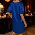 thumbnail image 7 of Sparkly Dresses for Women Summer 2026 Trendy Puff Short Sleeve V-Neck Shift Mini Dresses for Evening Party, 7 of 7