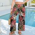 thumbnail image 4 of KLHDSF Women's Pants Elastic Waist Striped Lightweight Palazzo Pants for Women Casual Lounge Wide Leg Pants Hot Pink XL, 4 of 6