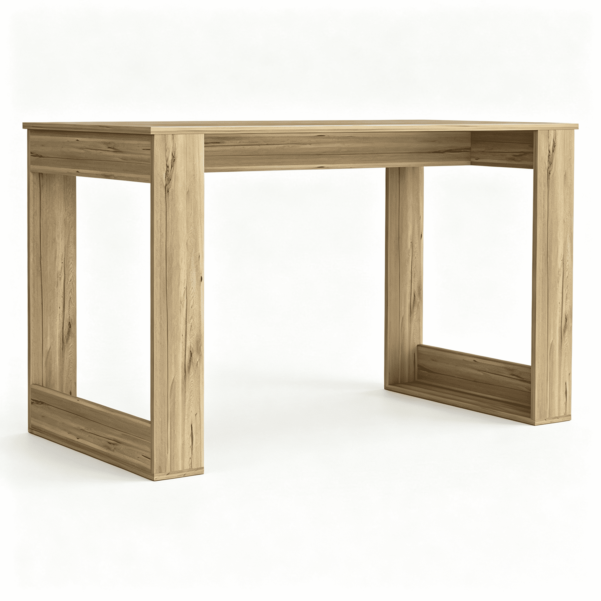 Asteroutdoor Computer Desk Albion, Light Oak Finish, 47.2 in Wide Worksurface, 23.6 in Deep, 24.1 in Legroom, Particle Board
