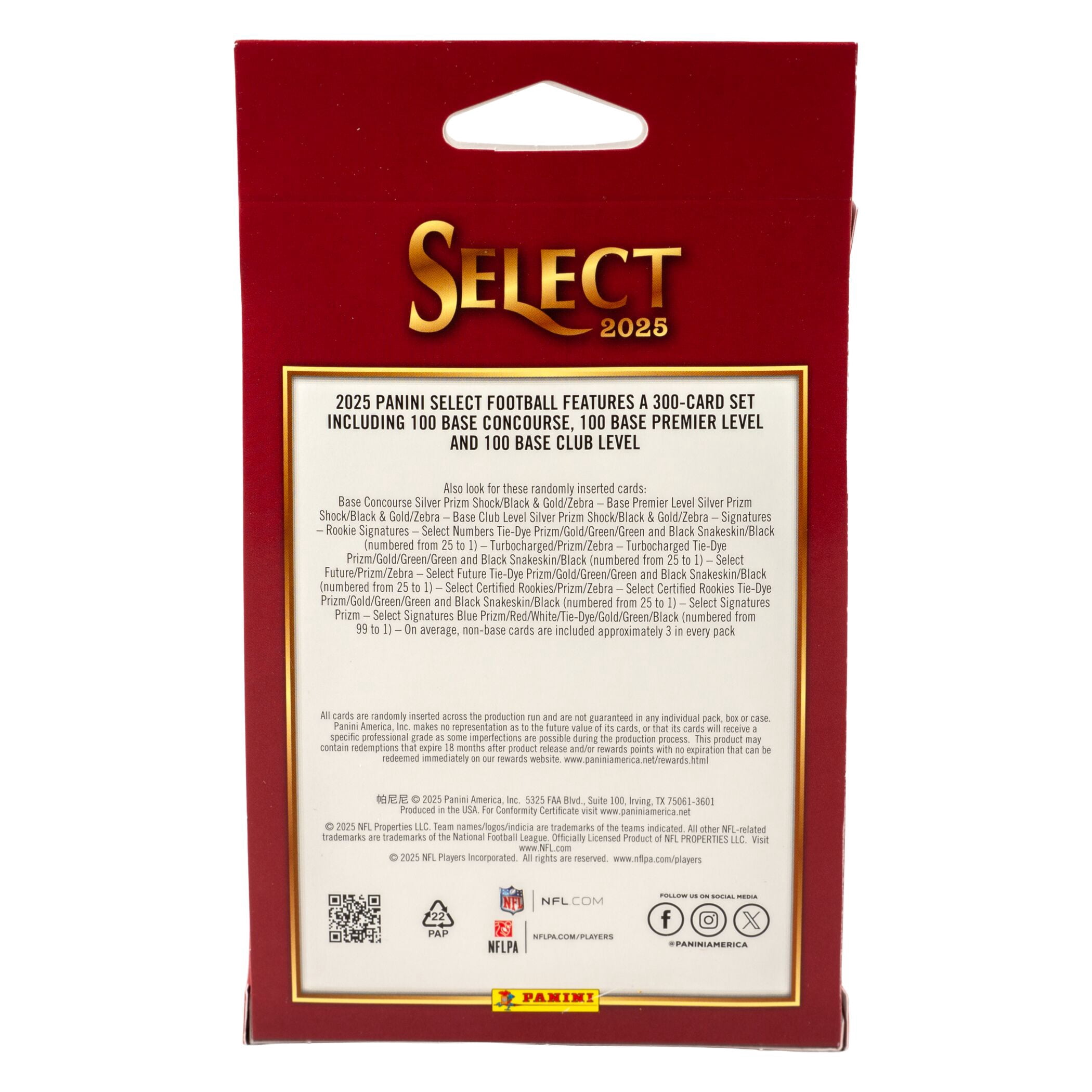 2025 Panini Select Football Trading Cards Hanger Box
