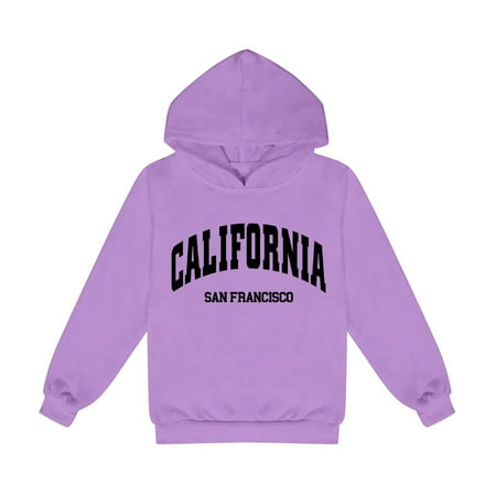 

Otqutp Soft Clothes 2024 for Baby Toddler Kids Girls Boys Boys Sweatshirt Long Sleeve Pullover Hoodies Cute Printed Hooded Tops(Purple 3-4 Years)