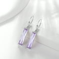 thumbnail image 6 of Juwaliy Dangle Women Earrings 925 Sterling Silver June Birthstone Earring Hoop Leverback Alexandrite Jewelry Christmas Birthday Mother's Day Gift Idea, 6 of 10
