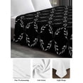 thumbnail image 6 of Black Morocco Queen Size Flat Sheet, Wrinkleproof & Fadeproof Cooling Flat Bed Sheet Only, Geometric Leaf Diamond Lattice Abstract Breathable Soft Bedding Top Sheets 90 x 102 Inches, 6 of 8