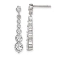 thumbnail image 2 of Sterling Silver Cubic Zirconia Post Dangle Earrings, 2 of 3