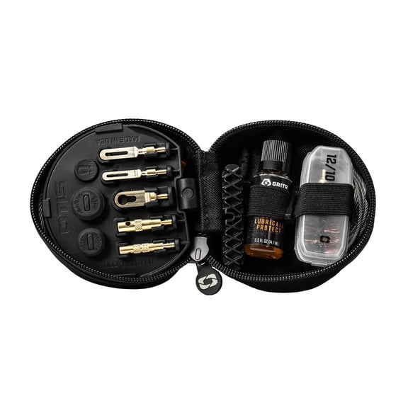 GRITR Deluxe Multi-Caliber Gun Cleaning Kit .17-12GA w/ Bronze Brushes, CLP