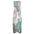 thumbnail image 4 of Wycnly Dresses for Women 2025 Summer Loose Flowy Swing Fashion Pocket Tunic Tank Long Sundress Marbled Print Sleeveless V-Neck Maxi Formal Dresses for Women Light Blue XXL, 4 of 5