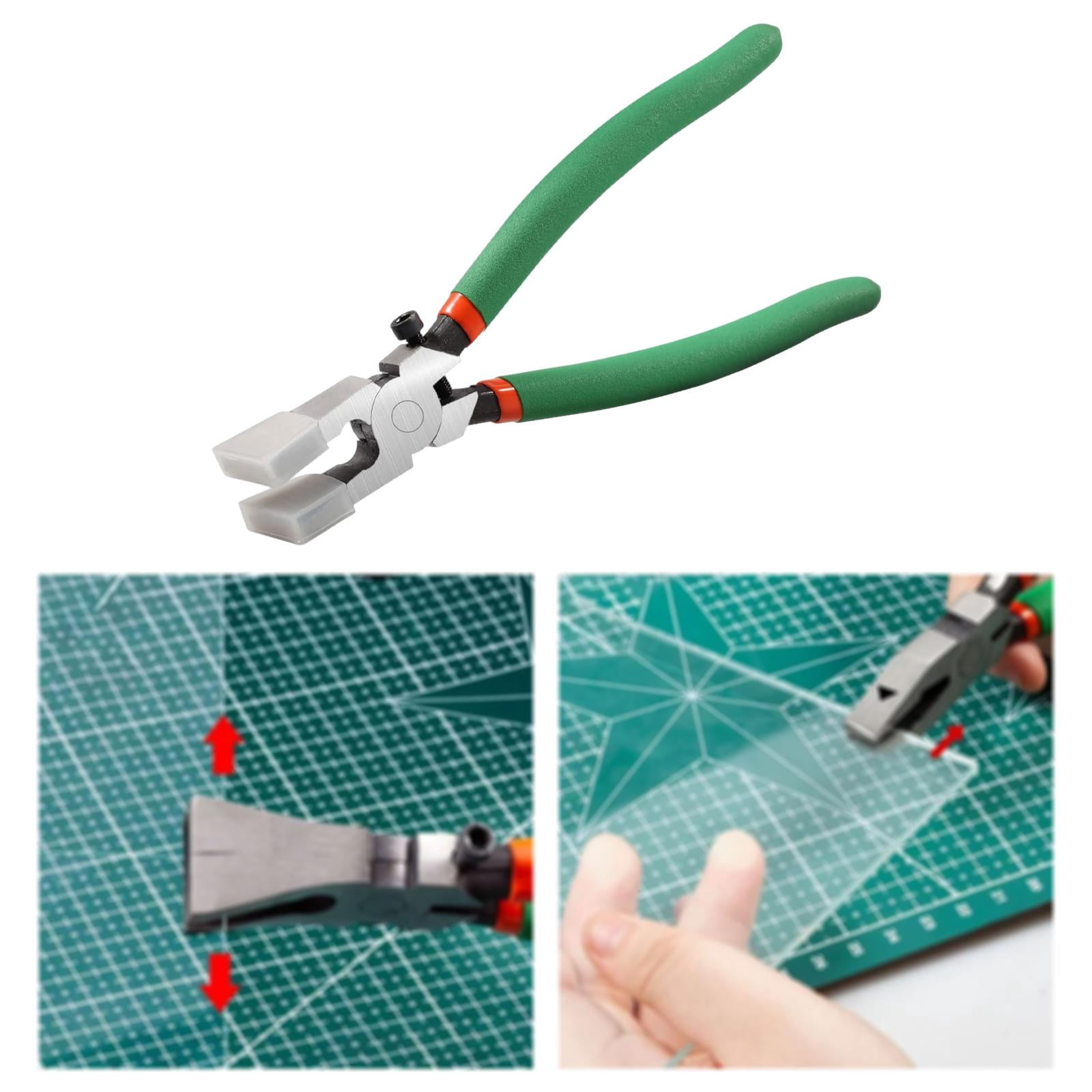 FVDPWYE Glass Cutter Tool Glass Breaking Pliers Ergonomic Handle Heavy Duty Breaker Tile 8inch