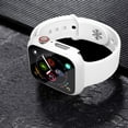 thumbnail image 4 of [3 Pack] Case Compatible with Apple Watch 44mm SE Series iWatch 6 5 4 Built-in Screen Protector, All-Around Ultra-Thin Bumper Full Cover Hard PC Protective Case, Black, Navy Blue, White,3 Pack, 4 of 5